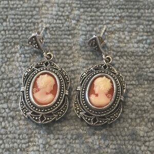 JTV Sterling Silver Cameo Earrings